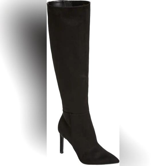 NWOB Open edit women’s pointed toe boots knee high black fall shoes faux‎ suede - Picture 1 of 7